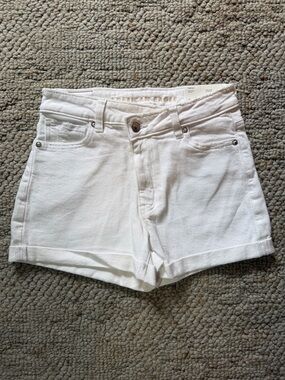 American Eagle Outfitters White Cuffed Denim Shorts